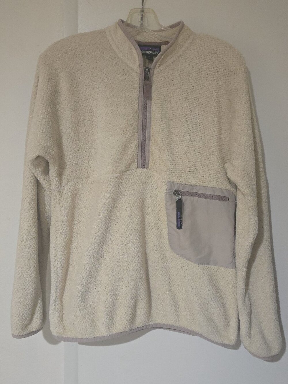 Patagonia Re-Tool 1/2 Zip Fleece Pullover Women's M Natural Cream
